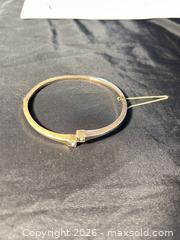 MaxSold Auction: Gold Hinged Bangle Bracelet with Diamond Accent - Kawartha Lakes (Ontario, Canada) PARTNER MANAGED Downsizing Online Auction - Sugarbush Trail