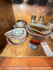 MaxSold Auction: Handmade Hand-Painted Ceramic & Stoneware Set – 13+ Pieces - Kawartha Lakes (Ontario, Canada) PARTNER MANAGED Downsizing Online Auction - Sugarbush Trail