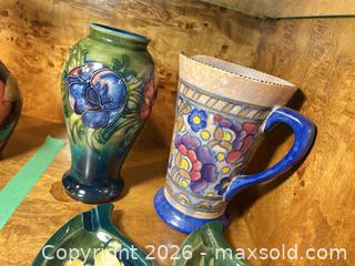 MaxSold Auction: Moorcroft Floral Pottery Lot of 3: Vase, Ashtray, Trinket Dish, with a Crown Ducal Pitcher - Kawartha Lakes (Ontario, Canada) PARTNER MANAGED Downsizing Online Auction - Sugarbush Trail