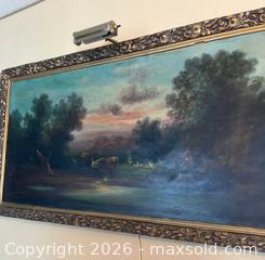 MaxSold Auction: Oil on Canvas Landscape with Cattle in Ornate Gilt Frame, Camille Jean-Bapiste Corto, Pastoral Scene - Kawartha Lakes (Ontario, Canada) PARTNER MANAGED Downsizing Online Auction - Sugarbush Trail