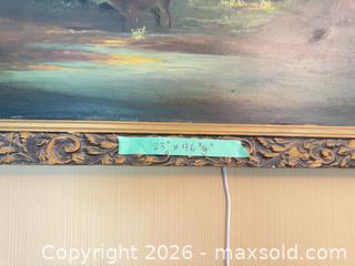MaxSold Auction: Oil on Canvas Landscape with Cattle in Ornate Gilt Frame, Camille Jean-Bapiste Corto, Pastoral Scene - Kawartha Lakes (Ontario, Canada) PARTNER MANAGED Downsizing Online Auction - Sugarbush Trail