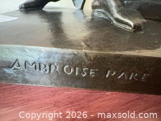 MaxSold Auction: Pierre-Jean David D'Angers.  Standing Figure of Ambroise Pare.  BRONZE - Kawartha Lakes (Ontario, Canada) PARTNER MANAGED Downsizing Online Auction - Sugarbush Trail