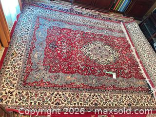 MaxSold Auction: Red Persian-Style Hand-Knotted Wool Area Rug, 85" x 125" - Kawartha Lakes (Ontario, Canada) PARTNER MANAGED Downsizing Online Auction - Sugarbush Trail