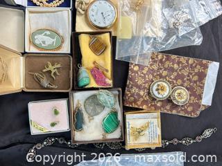 MaxSold Auction: Vintage Mixed Jewelry Lot with Pocket Watch & Beaded Necklaces - Kawartha Lakes (Ontario, Canada) PARTNER MANAGED Downsizing Online Auction - Sugarbush Trail