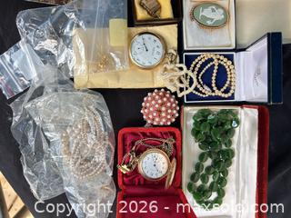 MaxSold Auction: Vintage Mixed Jewelry Lot with Pocket Watch & Beaded Necklaces - Kawartha Lakes (Ontario, Canada) PARTNER MANAGED Downsizing Online Auction - Sugarbush Trail
