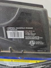 MaxSold Auction: Campbell Hausfeld 3-Gallon Portable 100 PSI Air Compressor - Quinte West (Ontario, Canada) SELLER MANAGED Estate Sale Online Auction - Foxboro Stirling Road
