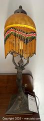 MaxSold Auction: Art Nouveau Metal Table Lamp with Beaded Fringe Shade A - Ottawa (Ontario, Canada) Moving Online Auction - Waverley Street