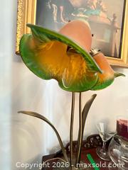 MaxSold Auction: Art Nouveau / Victorian Brass Table Lamp with Amber Glass Shades B - Ottawa (Ontario, Canada) Moving Online Auction - Waverley Street