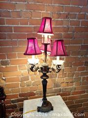 MaxSold Auction: Victorian-Style Bronze Table Lamp with Purple Shades A - Ottawa (Ontario, Canada) Moving Online Auction - Waverley Street