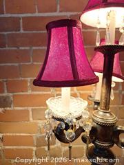 MaxSold Auction: Victorian-Style Bronze Table Lamp with Purple Shades A - Ottawa (Ontario, Canada) Moving Online Auction - Waverley Street