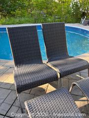 MaxSold Auction: 4pc Outdoor Resin Wicker Patio Lounge Chairs & Ottomans Set - Backyard Furniture - Oakville (Ontario, Canada) SELLER MANAGED Downsizing Online Auction - Willowridge Court