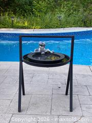 MaxSold Auction: Frog Bird Bath Garden Statue Metal Stand Patio Water Basin Outdoor Decor - Oakville (Ontario, Canada) SELLER MANAGED Downsizing Online Auction - Willowridge Court
