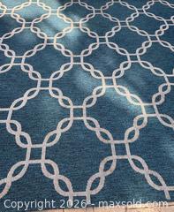 MaxSold Auction: Large Outdoor/Indoor Area Rug Blue Geometric Patio Deck Carpet Floor Mat 7 ft. 10 in. x 10 ft - Oakville (Ontario, Canada) SELLER MANAGED Downsizing Online Auction - Willowridge Court