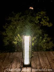 MaxSold Auction: Solar Wicker Floor Lantern Outdoor Patio Garden Light 32" Tall Column Lamp - Oakville (Ontario, Canada) SELLER MANAGED Downsizing Online Auction - Willowridge Court