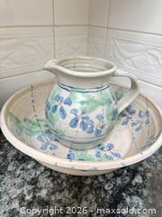 MaxSold Auction: Hand-Painted Floral Stoneware Set - Oak Bay (British Columbia, Canada) PARTNER MANAGED Moving Online Auction - Byng Street