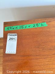 MaxSold Auction: Mid-Century Modern Wood Sideboard with Sliding Doors - Oak Bay (British Columbia, Canada) PARTNER MANAGED Moving Online Auction - Byng Street