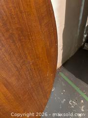 MaxSold Auction: Round Brown Wood Dining Table with Detachable Legs - Oak Bay (British Columbia, Canada) PARTNER MANAGED Moving Online Auction - Byng Street