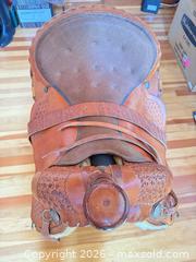 MaxSold Auction: 12" Western Saddle with Saddle Pad, Chaps, Stirrups - North Saanich (British Columbia, Canada) PARTNER MANAGED Estate Sale Online Auction - Woodcreek Drive