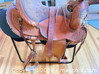 MaxSold Auction: 12" Western Saddle with Saddle Pad, Chaps, Stirrups - North Saanich (British Columbia, Canada) PARTNER MANAGED Estate Sale Online Auction - Woodcreek Drive