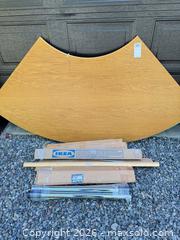 MaxSold Auction: IKEA Curved Oak Laminate Desk Top with Chrome Legs - North Saanich (British Columbia, Canada) PARTNER MANAGED Estate Sale Online Auction - Woodcreek Drive
