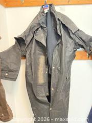 MaxSold Auction: Koolah Black Oilskin Waxed Cotton Coat - Large - North Saanich (British Columbia, Canada) PARTNER MANAGED Estate Sale Online Auction - Woodcreek Drive