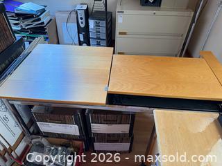 MaxSold Auction: Light Oak Desk with 3-Drawer Pedestal and Chrome Trim - North Saanich (British Columbia, Canada) PARTNER MANAGED Estate Sale Online Auction - Woodcreek Drive