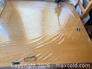 MaxSold Auction: Light Oak Desk with 3-Drawer Pedestal and Chrome Trim - North Saanich (British Columbia, Canada) PARTNER MANAGED Estate Sale Online Auction - Woodcreek Drive