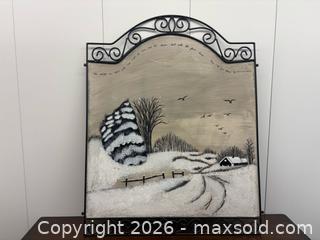 MaxSold Auction: Winter scene metal wall hanging  - Mississauga (Ontario, Canada) SELLER MANAGED Estate Sale Online Auction - Matheson Boulevard East (STORAGE)