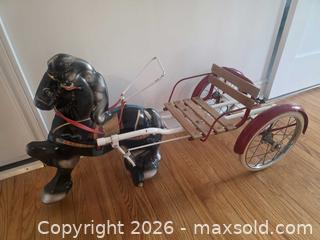 MaxSold Auction: Extraordinary -1940s/50s  Mobo Toys Vintage Pull Toy Horse with Two-Wheel Cart. - Kingston (Ontario, Canada) SELLER MANAGED Downsizing Online Auction - Abdo Road