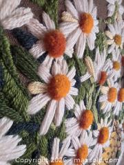 MaxSold Auction: Vintage 1980 Homco, Solid Wood Gilt Framed Crewel Embroidery - Daisies & Monarch Butterfly - Kingston (Ontario, Canada) SELLER MANAGED Downsizing Online Auction - Abdo Road