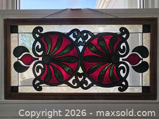 MaxSold Auction: Vintage Art Nouveau Crystalline Glass Window Panel, 25 5/8" x 13 5/8" - Kingston (Ontario, Canada) SELLER MANAGED Downsizing Online Auction - Abdo Road