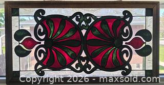 MaxSold Auction: Vintage Art Nouveau Crystalline Glass Window Panel, 25 5/8" x 13 5/8" - Kingston (Ontario, Canada) SELLER MANAGED Downsizing Online Auction - Abdo Road