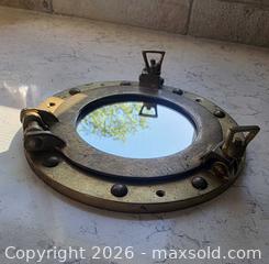 MaxSold Auction: Vintage Brass Ship Porthole with Mirror Glass - Size: 7.5" - Kingston (Ontario, Canada) SELLER MANAGED Downsizing Online Auction - Abdo Road