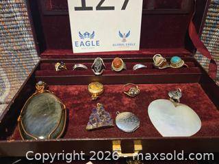 MaxSold Auction: Mixed Silver tone Plated & Gold-Tone Jewelry Lot with Jewelry Box - Vernon (California, USA) SELLER MANAGED Estate Sale Online Auction - E. 43rd Street