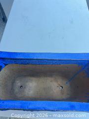 MaxSold Auction: Blue Glazed Terracotta Planter with Raised Floral Details - Campbell (California, USA) SELLER MANAGED Estate Sale Online Auction -  Dell Avenue