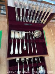 MaxSold Auction: Heritage Silverware 800 Silver Flatware Set in Wood Storage Box - Addington Highlands (Ontario, Canada) PARTNER MANAGED Downsizing Online Auction - Highway 41
