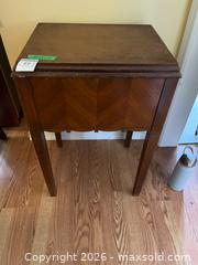 MaxSold Auction: Seamstress Rotary Sewing Machine in Wooden Cabinet with Fold-Out Table - Addington Highlands (Ontario, Canada) PARTNER MANAGED Downsizing Online Auction - Highway 41