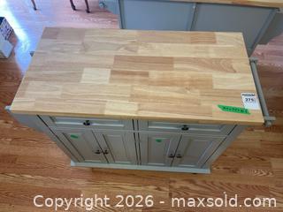 MaxSold Auction: Wood-Top Kitchen Cart on Casters With Storage, Lot 276 Match - Addington Highlands (Ontario, Canada) PARTNER MANAGED Downsizing Online Auction - Highway 41