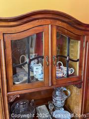 MaxSold Auction: Wooden China Hutch With Glass Doors and Brass Hardware - Addington Highlands (Ontario, Canada) PARTNER MANAGED Downsizing Online Auction - Highway 41