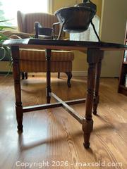 MaxSold Auction: Wooden Octagonal Side Table with Turned Legs, 24x24x18 Inches - Addington Highlands (Ontario, Canada) PARTNER MANAGED Downsizing Online Auction - Highway 41