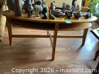 MaxSold Auction: Wooden Oval Drop-Leaf Table  - Addington Highlands (Ontario, Canada) PARTNER MANAGED Downsizing Online Auction - Highway 41