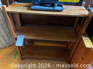MaxSold Auction: Wooden Shelving Units with Mixed Woodgrain Finish, Contents Not Included - Addington Highlands (Ontario, Canada) PARTNER MANAGED Downsizing Online Auction - Highway 41