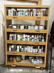 MaxSold Auction: Paint storage shelf with paints - Parma (New York, USA) SELLER MANAGED Reseller Online Auction - Upton Street