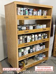 MaxSold Auction: Paint storage shelf with paints - Parma (New York, USA) SELLER MANAGED Reseller Online Auction - Upton Street