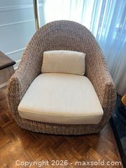MaxSold Auction: Natural Wicker Armchair  - Vaughan (Ontario, Canada) SELLER MANAGED Downsizing Online Auction - Andy Crescent