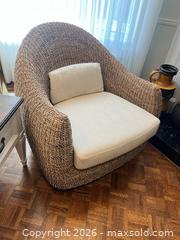 MaxSold Auction: Natural Wicker Armchair  - Vaughan (Ontario, Canada) SELLER MANAGED Downsizing Online Auction - Andy Crescent