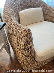 MaxSold Auction: Natural Wicker Armchair  - Vaughan (Ontario, Canada) SELLER MANAGED Downsizing Online Auction - Andy Crescent