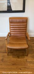 MaxSold Auction: Erik Tan/Cognac Real Leather Lounge Chair with Wood Frame - Toronto (Ontario, Canada) SELLER MANAGED Moving Online Auction - Langford Avenue