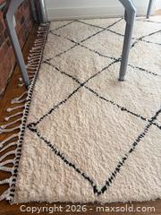 MaxSold Auction: Hand-knotted Moroccan Beni Ourain Wool Rug 8'4" x 12'7" - Toronto (Ontario, Canada) SELLER MANAGED Moving Online Auction - Langford Avenue