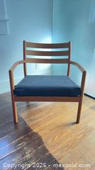 MaxSold Auction: Original, Jed Armchair by David Irwin (Peter Walker Design Award) — Oak Frame - Toronto (Ontario, Canada) SELLER MANAGED Moving Online Auction - Langford Avenue